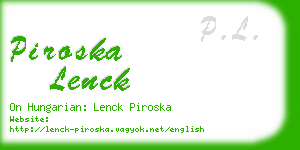 piroska lenck business card